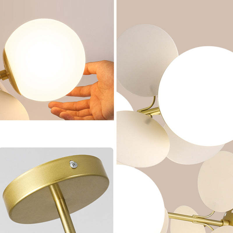 Branch Globe Metal Glass Acrylic Flush Ceiling Light