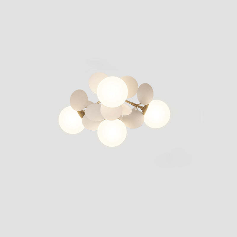 Branch Globe Metal Glass Acrylic Flush Ceiling Light