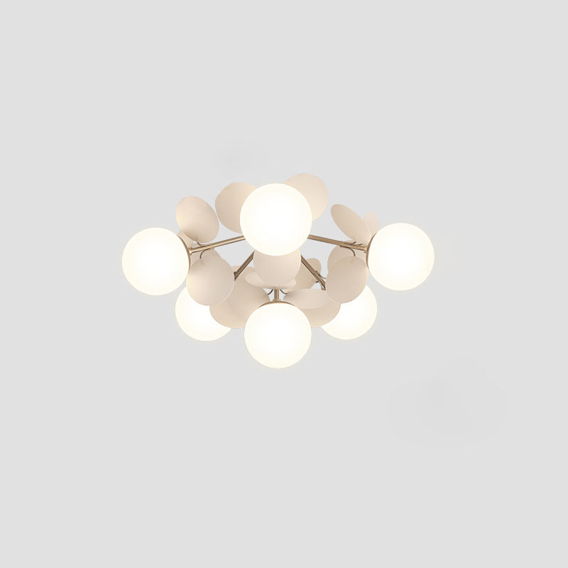 Branch Globe Metal Glass Acrylic Flush Ceiling Light