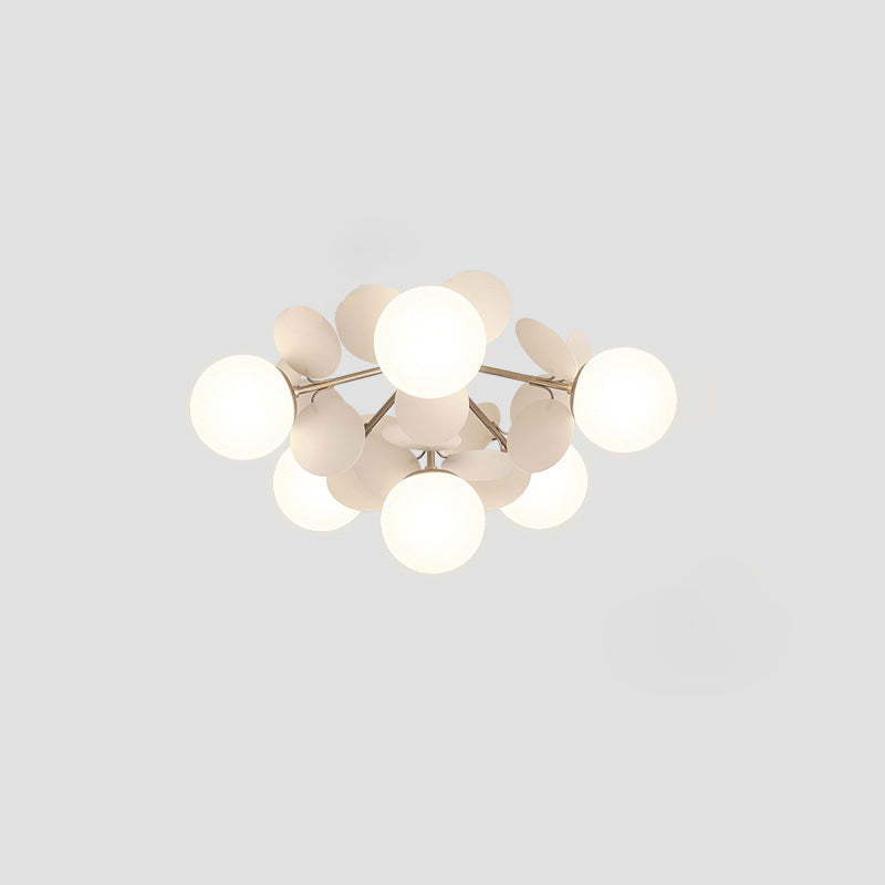 Branch Globe Metal Glass Acrylic Flush Ceiling Light