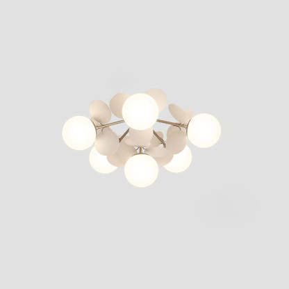Branch Globe Metal Glass Acrylic Flush Ceiling Light