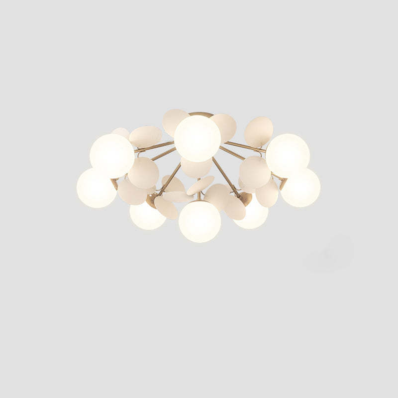 Branch Globe Metal Glass Acrylic Flush Ceiling Light