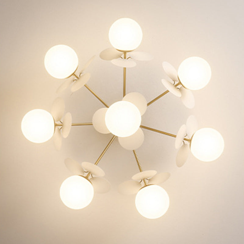 Branch Globe Metal Glass Acrylic Flush Ceiling Light