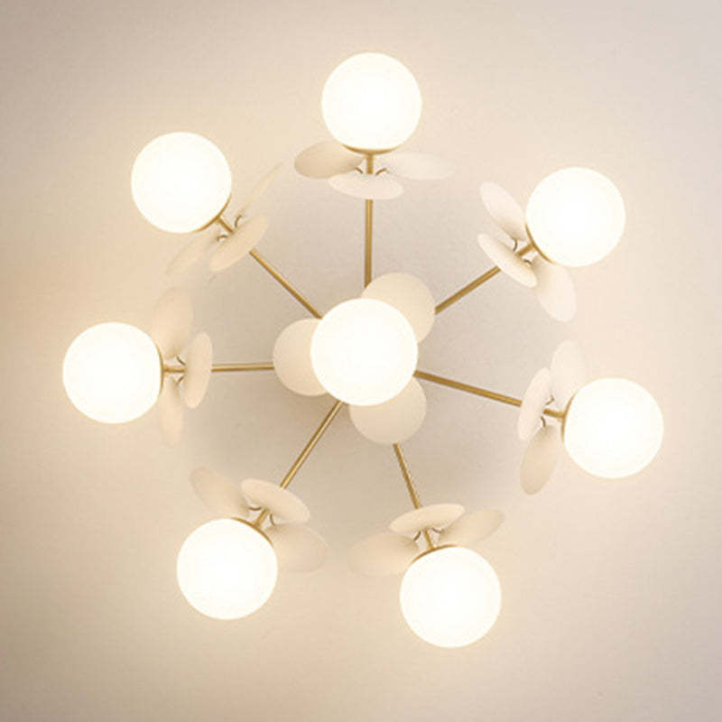Branch Globe Metal Glass Acrylic Flush Ceiling Light