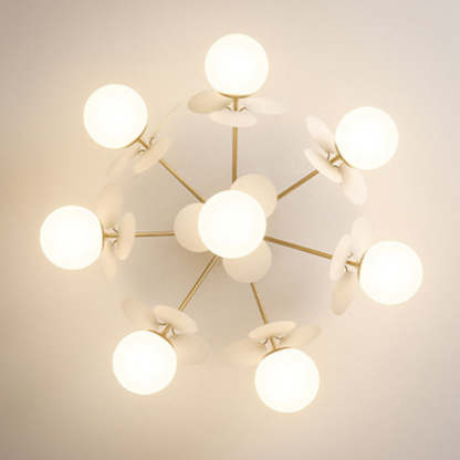 Branch Globe Metal Glass Acrylic Flush Ceiling Light