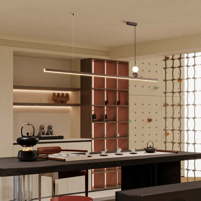 Minimalist Bar Aluminum Acrylic Island Chandelier
