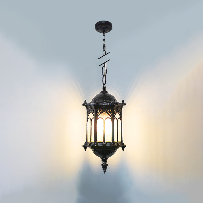Vintage Hexagonal Column Palace Aluminum Pendant