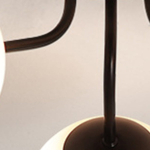 Minimalist Curved Pole Globe Iron Ceiling Light