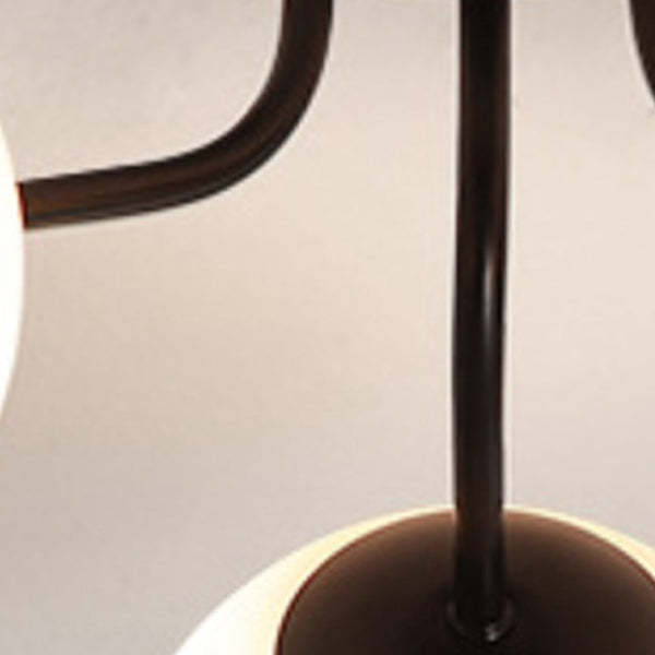 Minimalist Curved Pole Globe Iron Ceiling Light