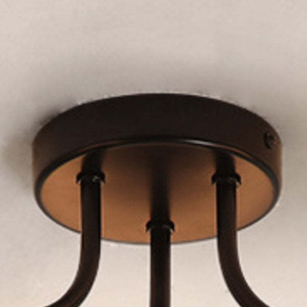 Minimalist Curved Pole Globe Iron Ceiling Light