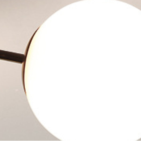 Minimalist Curved Pole Globe Iron Ceiling Light