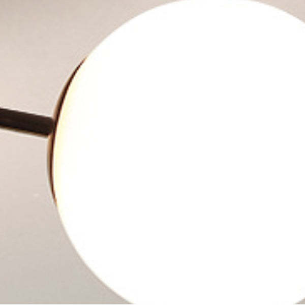 Minimalist Curved Pole Globe Iron Ceiling Light