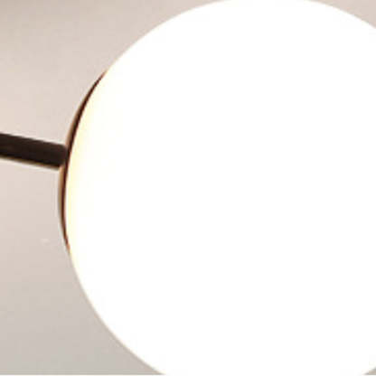 Minimalist Curved Pole Globe Iron Ceiling Light