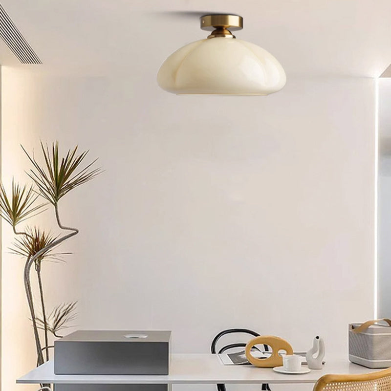 Nordic Pumpkin Iron Glass Ceiling Light