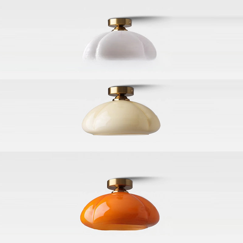 Nordic Pumpkin Iron Glass Ceiling Light