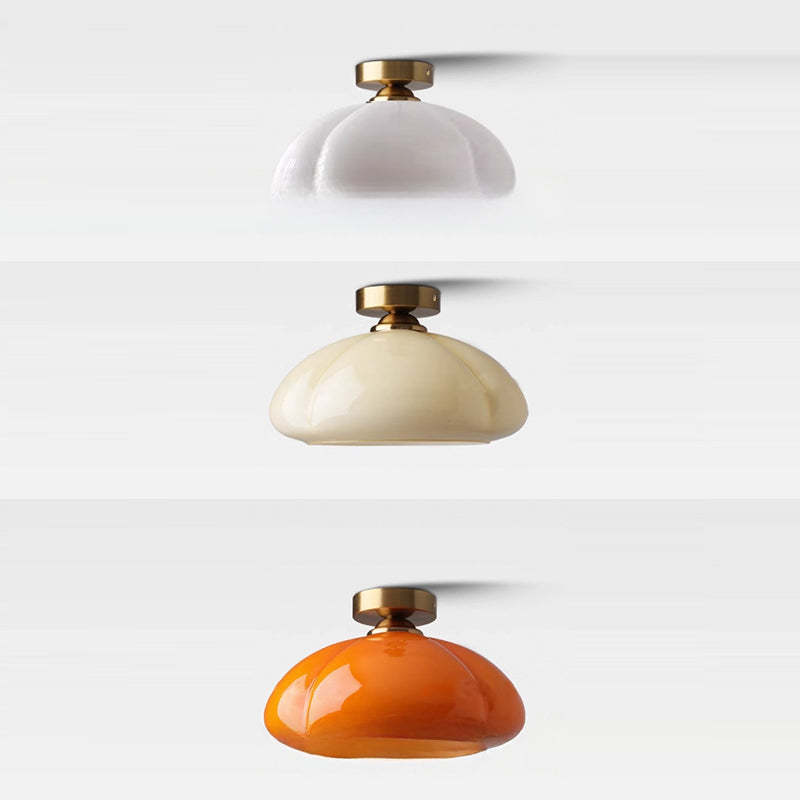 Nordic Pumpkin Iron Glass Ceiling Light