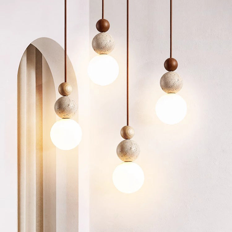 Lighom traditional orb multi walnut pendant lighting — 220V-240V (UK/AU)