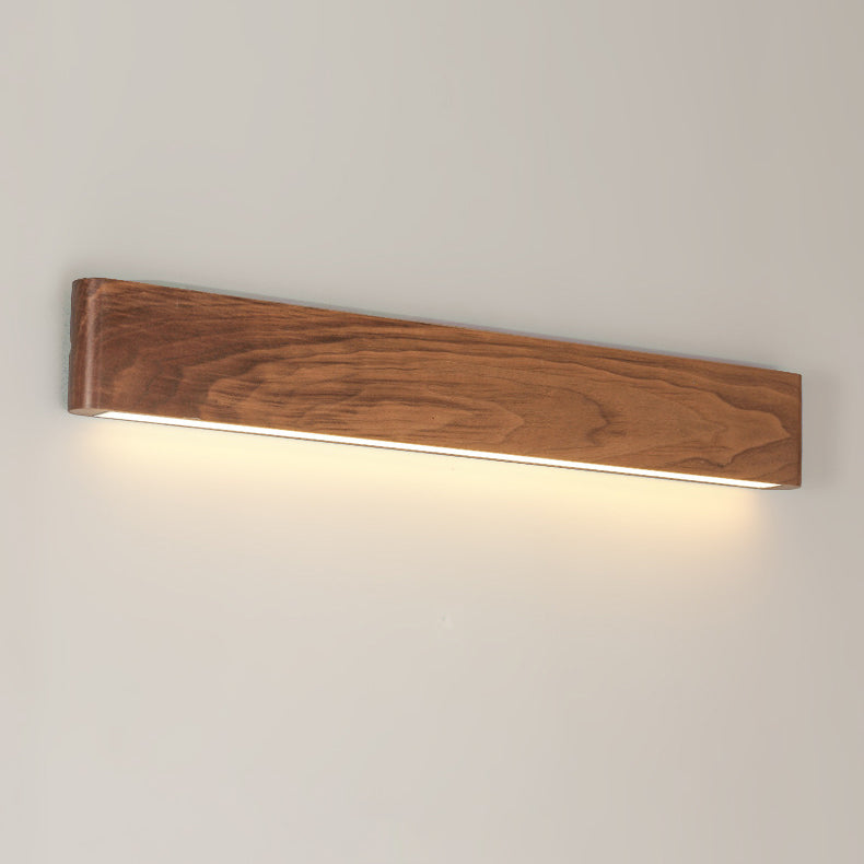 Minimalist Rectangle Wood Aluminum LED Sconce