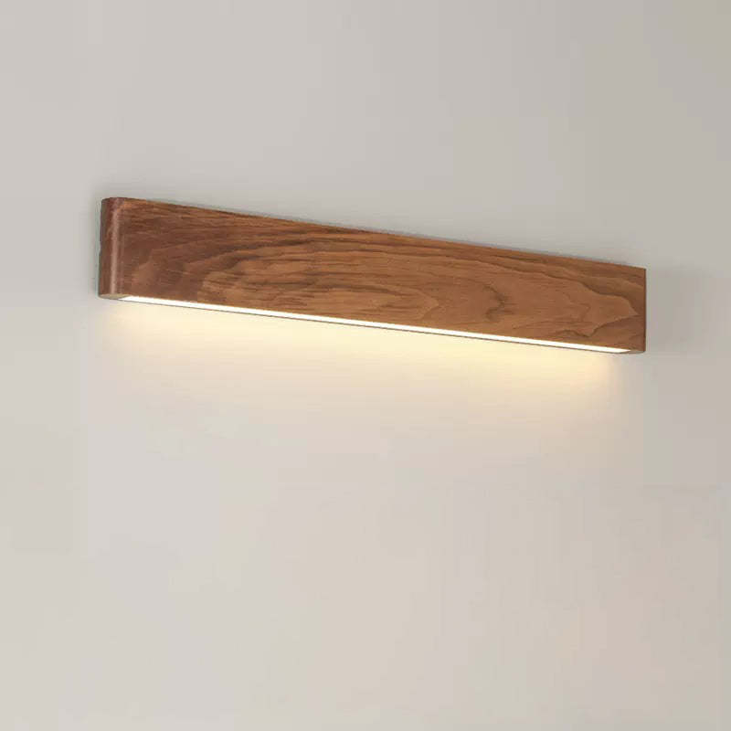 Minimalist Rectangle Wood Aluminum LED Sconce
