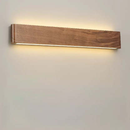 Minimalist Rectangle Wood Aluminum LED Sconce