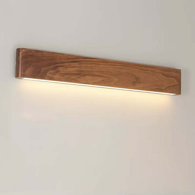 Minimalist Rectangle Wood Aluminum LED Sconce