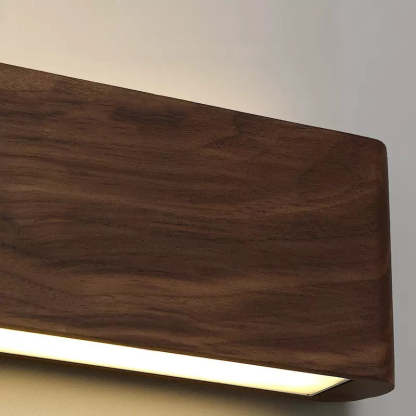Minimalist Rectangle Wood Aluminum LED Sconce
