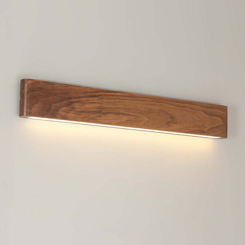 Minimalist Rectangle Wood Aluminum LED Sconce