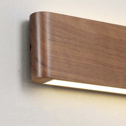 Minimalist Rectangle Wood Aluminum LED Sconce
