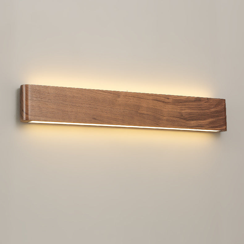 Minimalist Rectangle Wood Aluminum LED Sconce