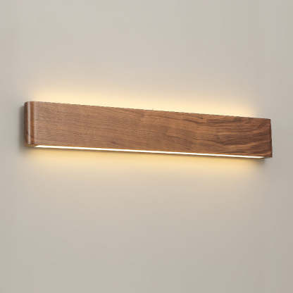 Minimalist Rectangle Wood Aluminum LED Sconce