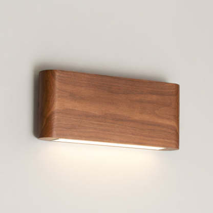 Minimalist Rectangle Wood Aluminum LED Sconce