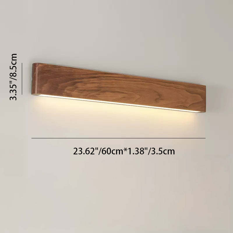 Minimalist Rectangle Wood Aluminum LED Sconce