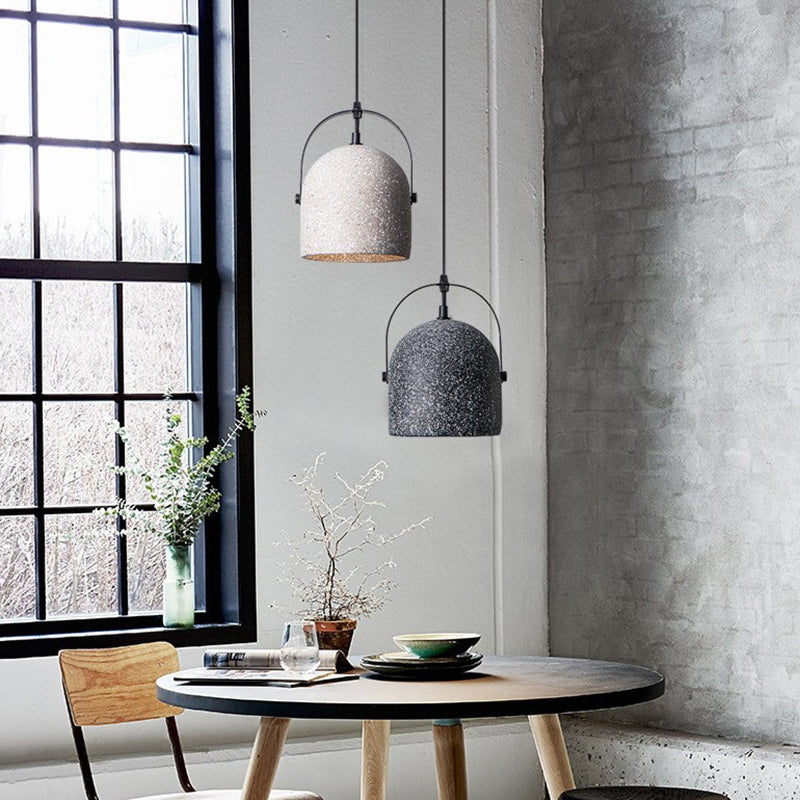 Industrial Cylindrical Iron Cement Pendant Light