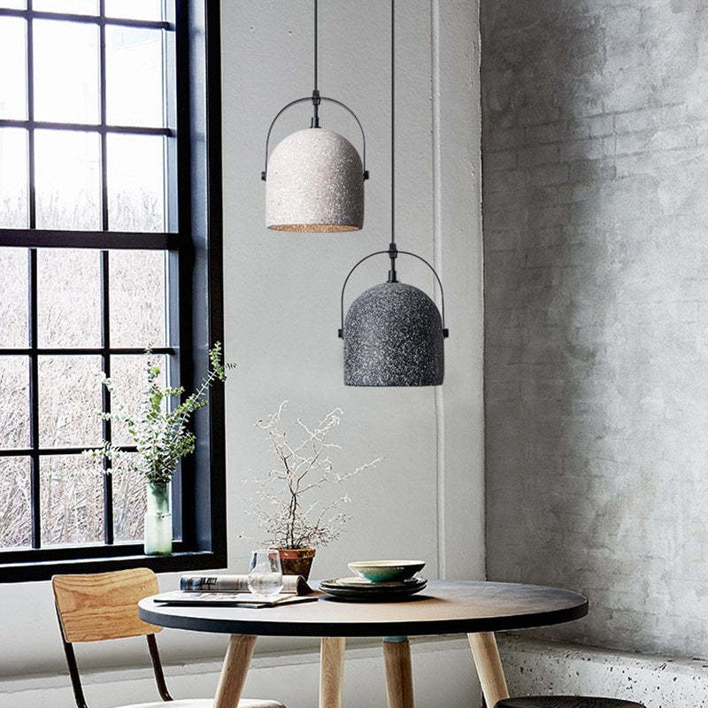 Industrial Cylindrical Iron Cement Pendant Light