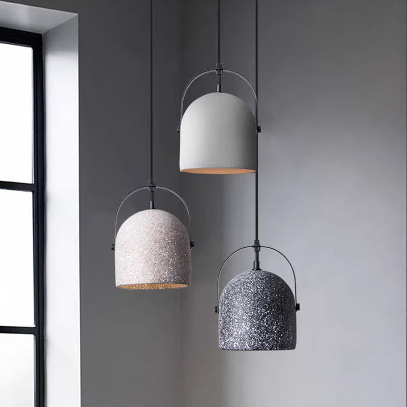 Industrial Cylindrical Iron Cement Pendant Light