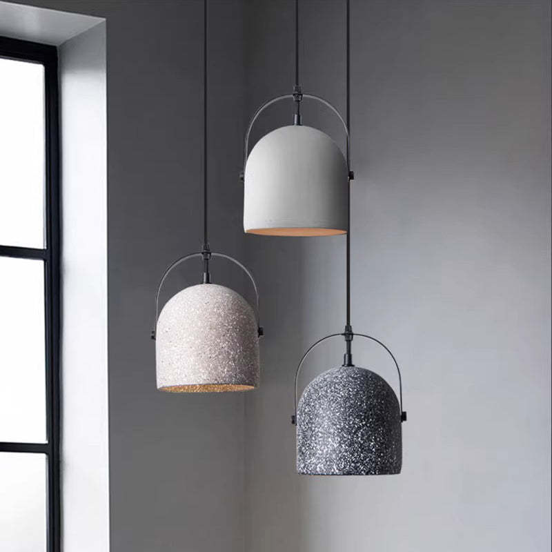Industrial Cylindrical Iron Cement Pendant Light