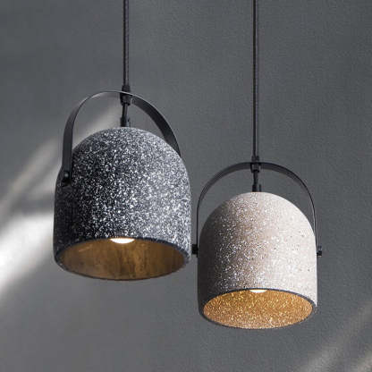 Industrial Cylindrical Iron Cement Pendant Light