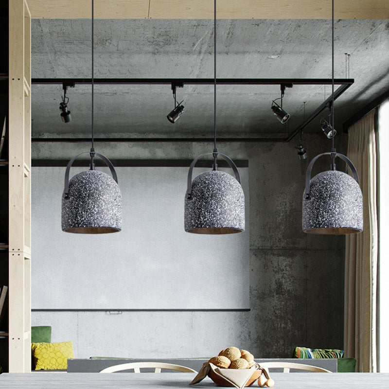 Industrial Cylindrical Iron Cement Pendant Light