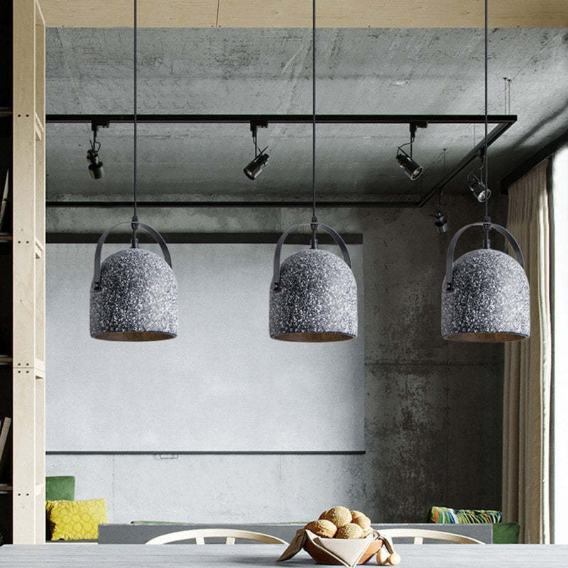 Industrial Cylindrical Iron Cement Pendant Light