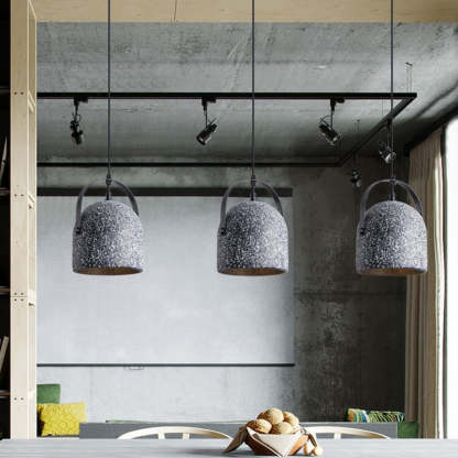 Industrial Cylindrical Iron Cement Pendant Light