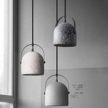 Industrial Cylindrical Iron Cement Pendant Light