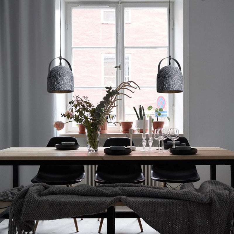 Industrial Cylindrical Iron Cement Pendant Light