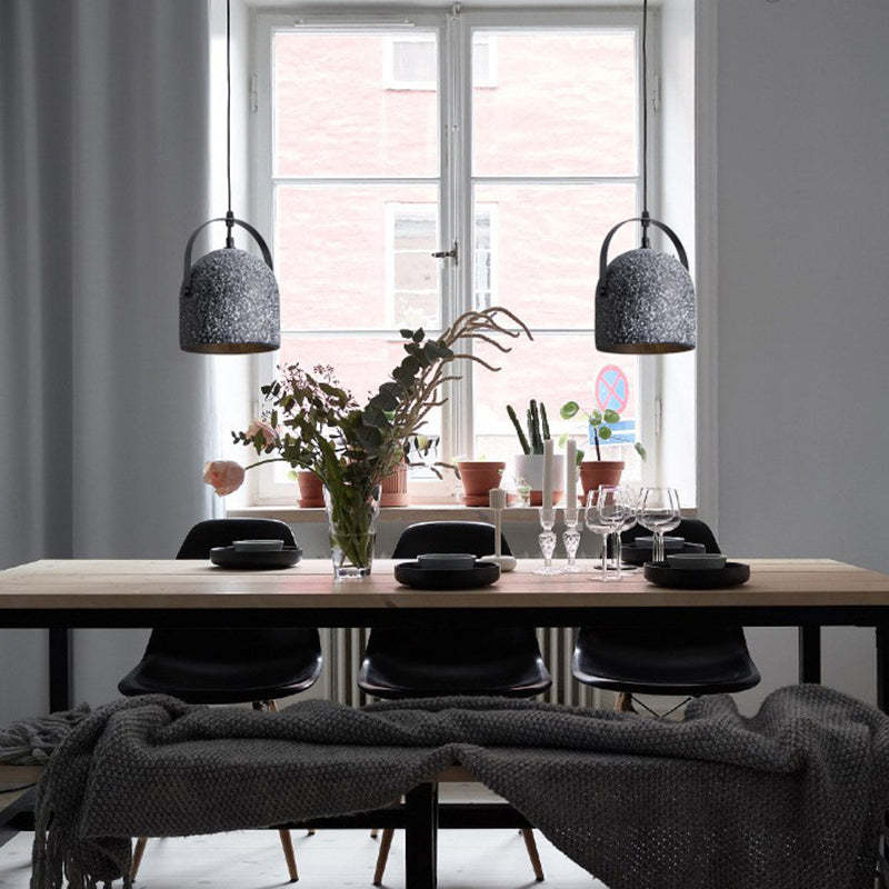 Industrial Cylindrical Iron Cement Pendant Light