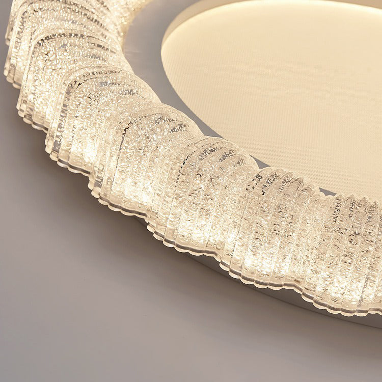 Minimalist Round Lace Acrylic LED Flush Mount Light