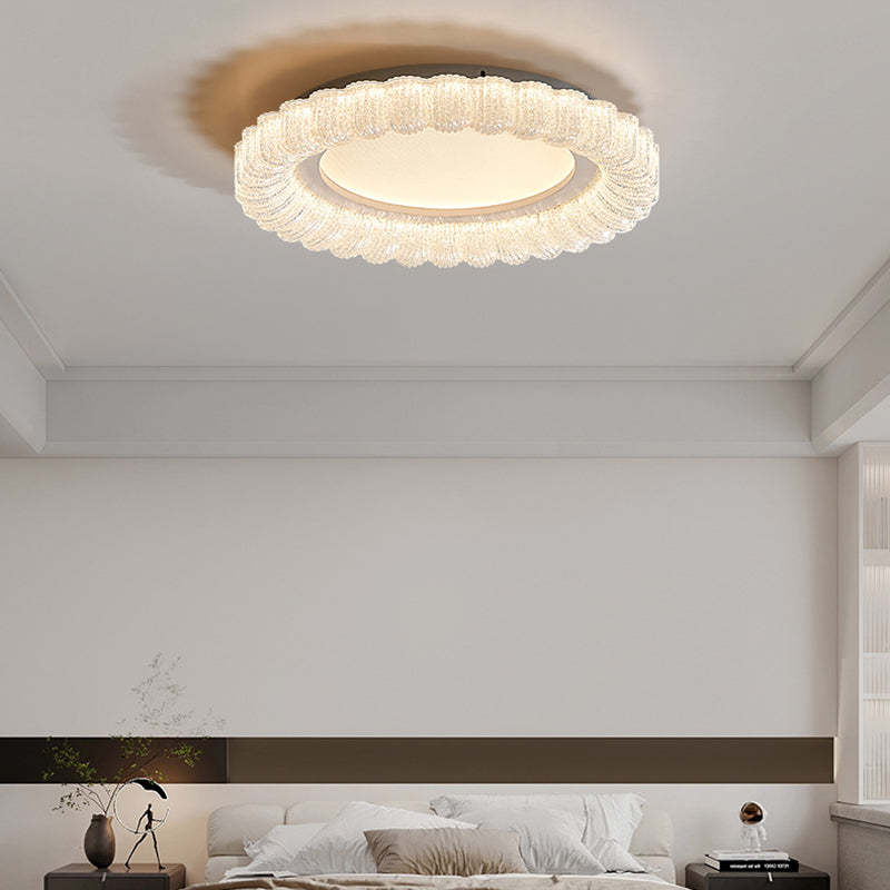 Minimalist Round Lace Acrylic LED Flush Mount Light