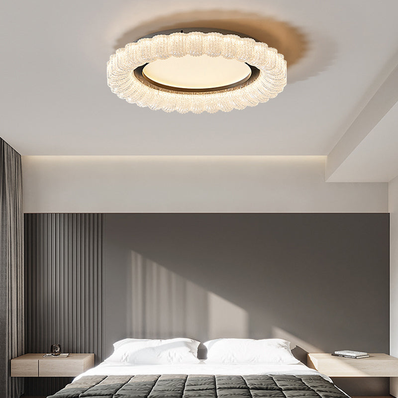 Minimalist Round Lace Acrylic LED Flush Mount Light