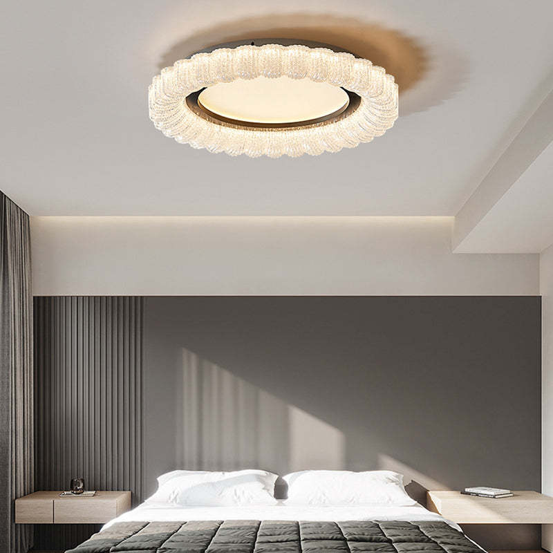 Minimalist Round Lace Acrylic LED Flush Mount Light