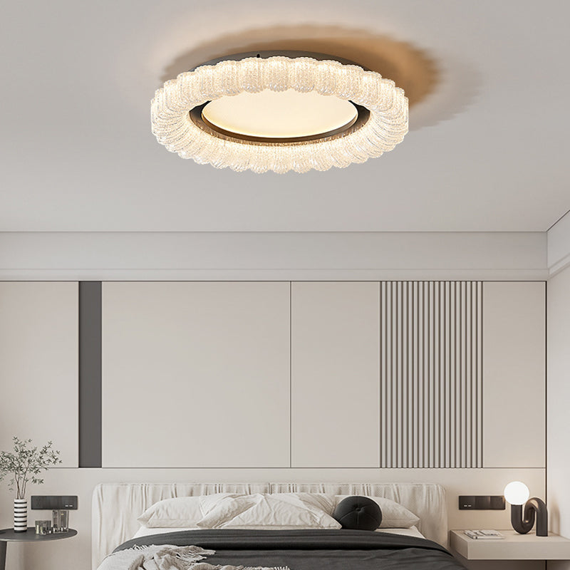 Minimalist Round Lace Acrylic LED Flush Mount Light