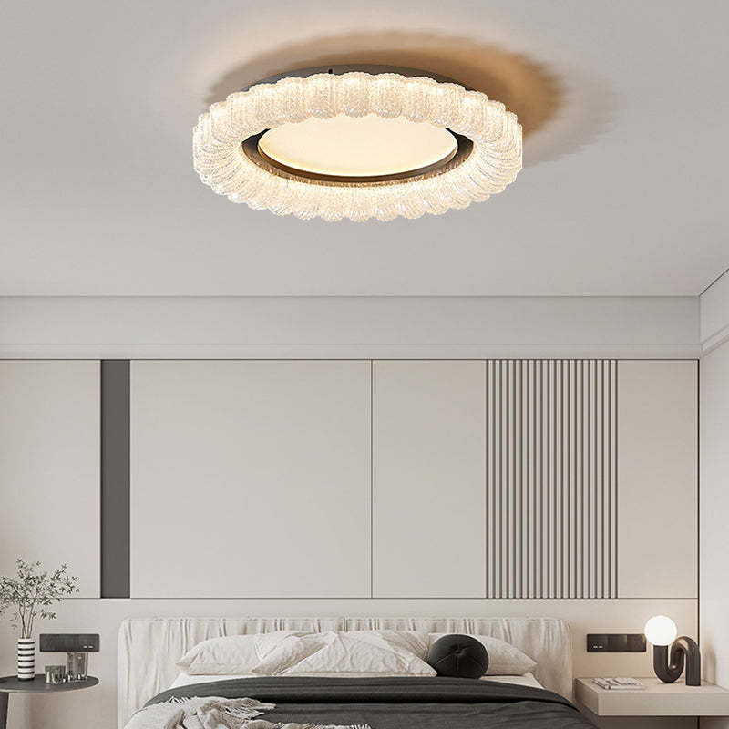 Minimalist Round Lace Acrylic LED Flush Mount Light