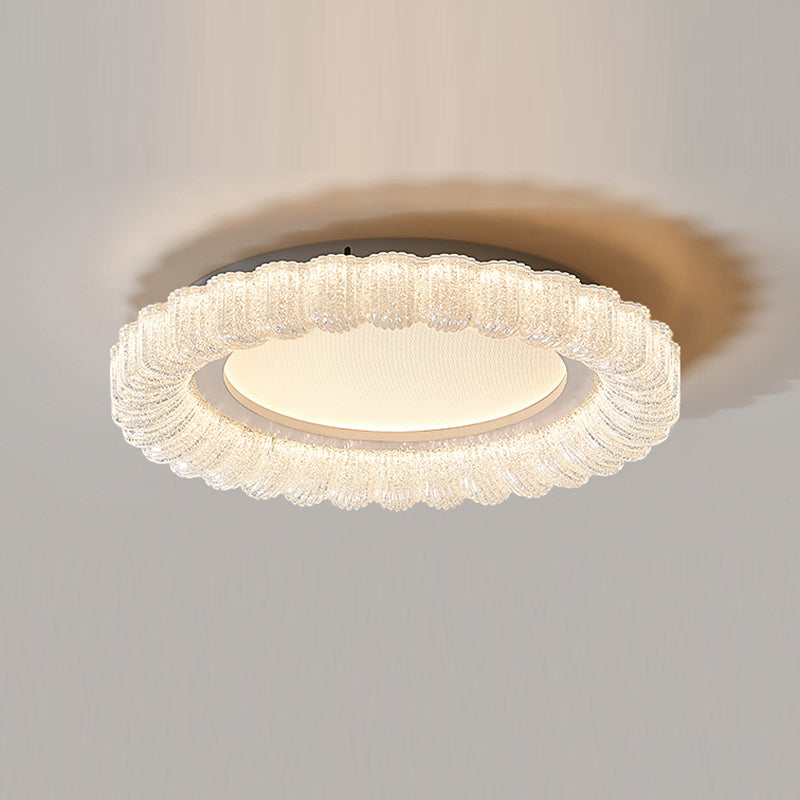 Minimalist Round Lace Acrylic LED Flush Mount Light